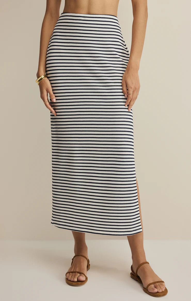 Ainslie Stripe Midi Skirt Eclipse