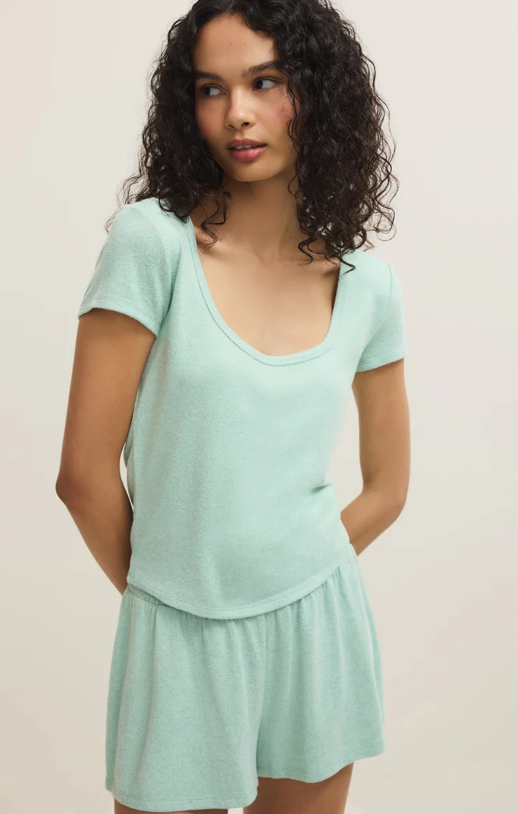 Flower Market Soft Knit Tee Crystal Green