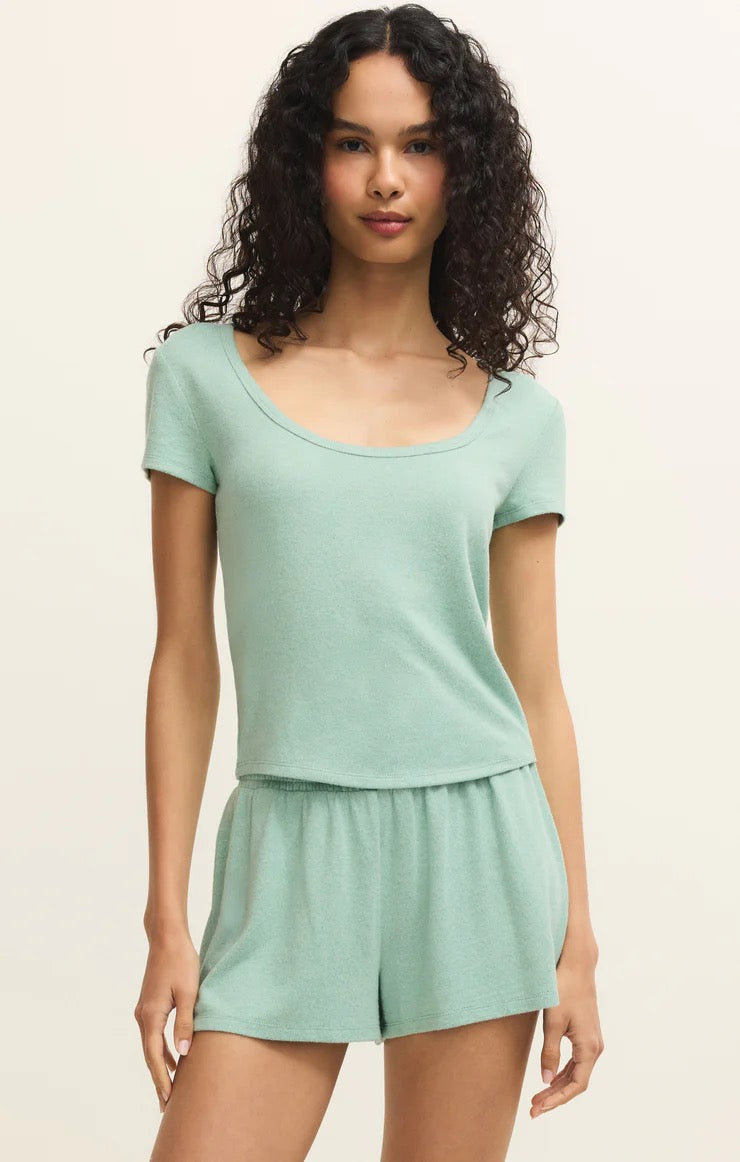 Flower Market Soft Knit Tee Crystal Green