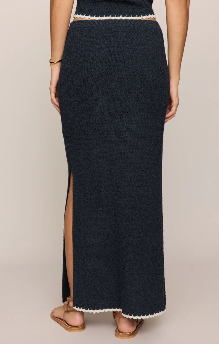 Yessenia Whipstitch Midi Skirt