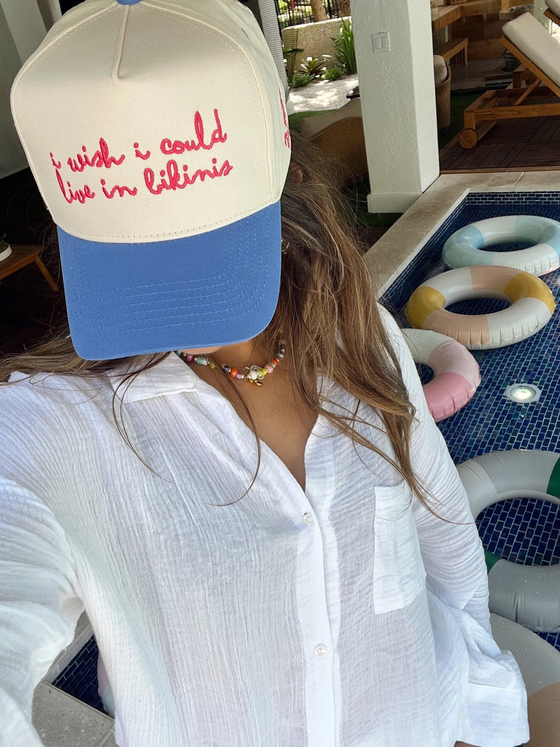 I Wish I Could Live in Bikinis Trucker Hat