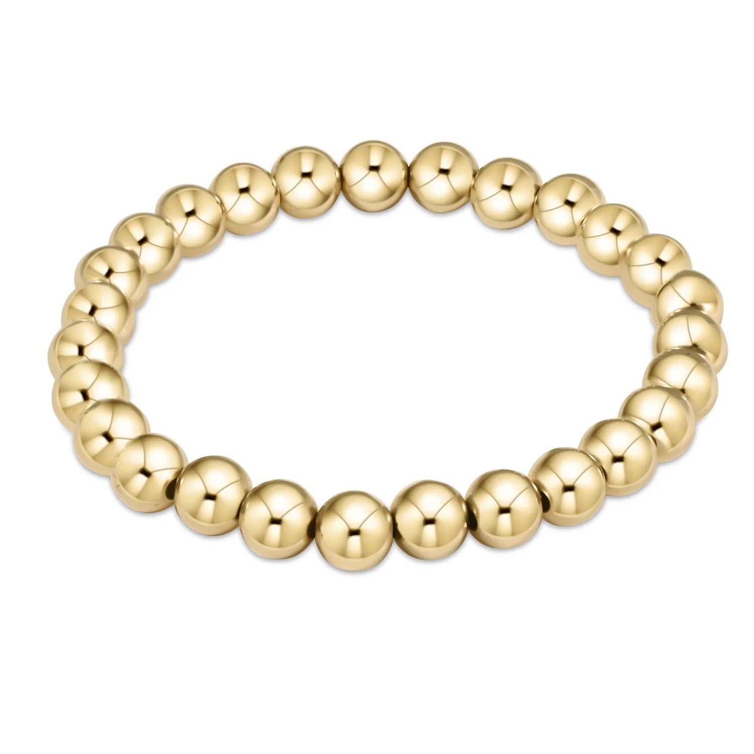 classic gold 7mm gold bead bracelet