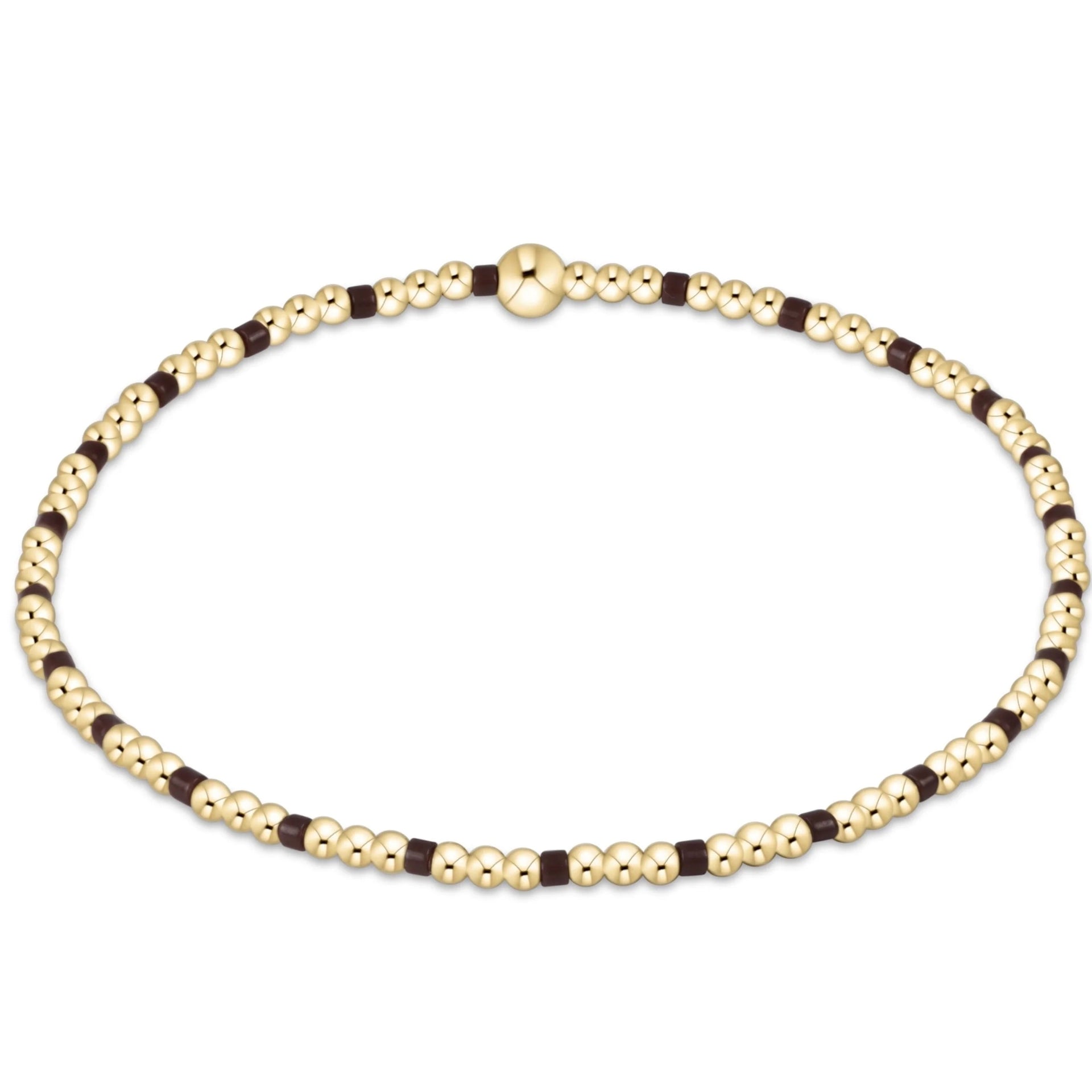 hope sincerity pattern 2mm bead bracelet - chocolate