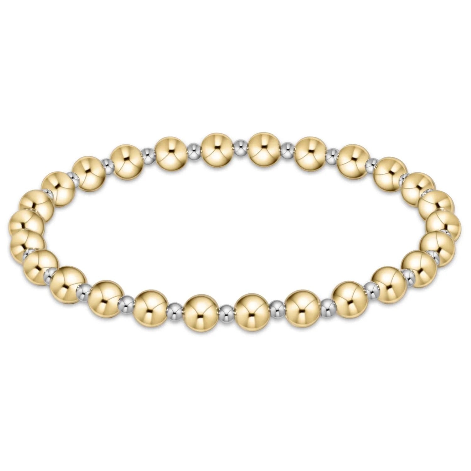 classic grateful pattern 5mm bead bracelet - mixed metal