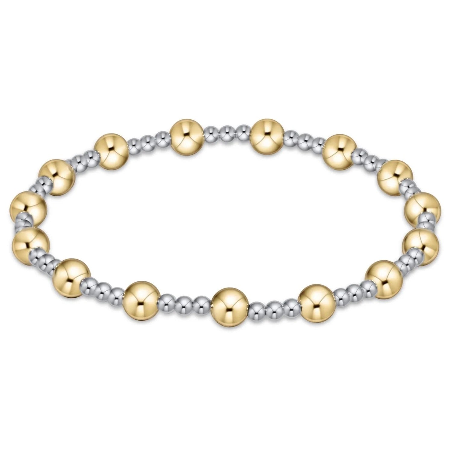 classic sincerity pattern 5mm bead bracelet - mixed metal