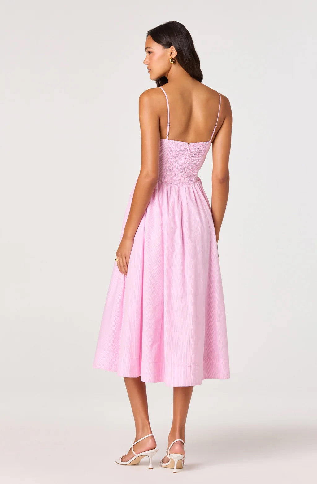 Bellamy Striped Sweetheart A-Line Midi Dress