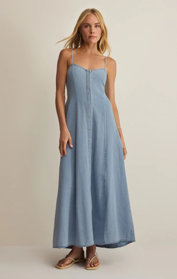 Angel Eyes Chambray Midi Dress