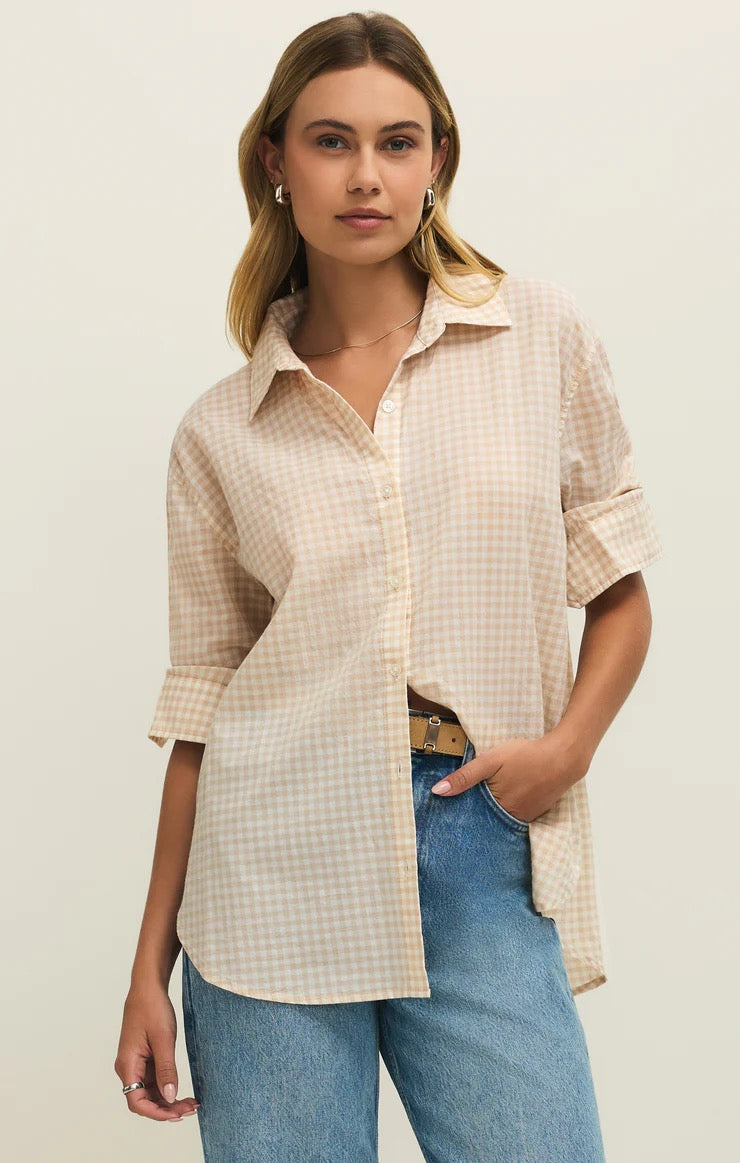 Seaport Button Up Top Parchment