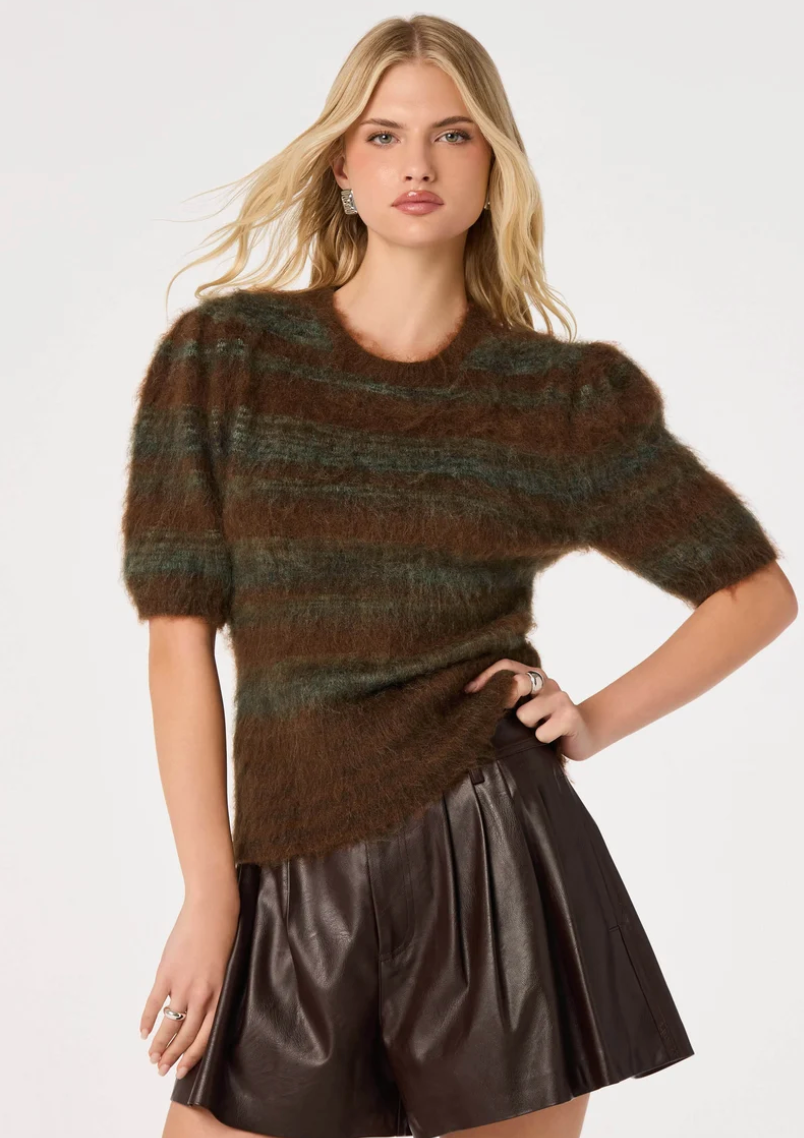Jean Brushed Knit Striped Sweater