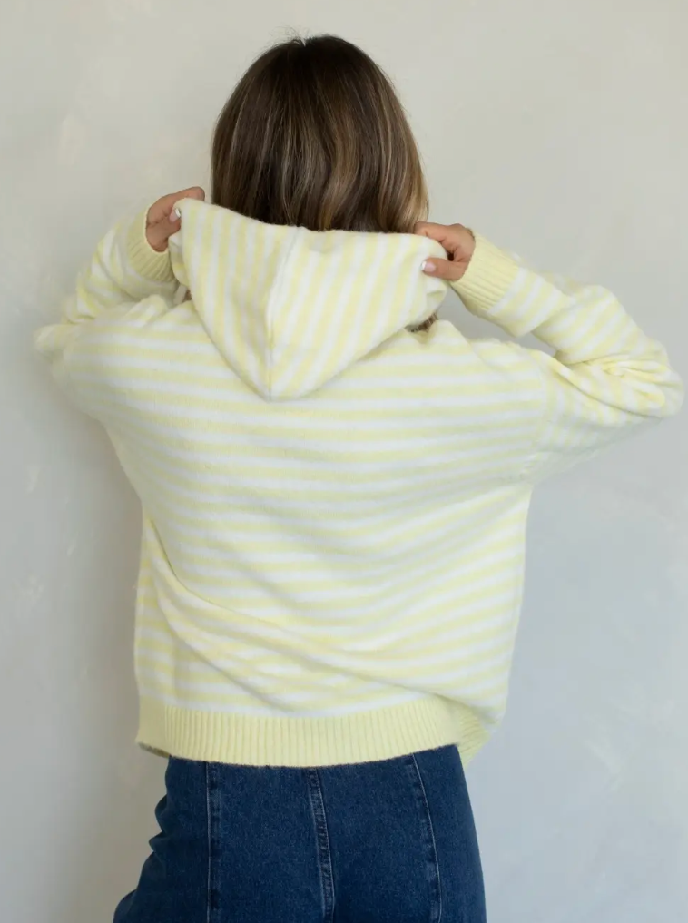 Cooper Hooded Sweater-Butter Stripe