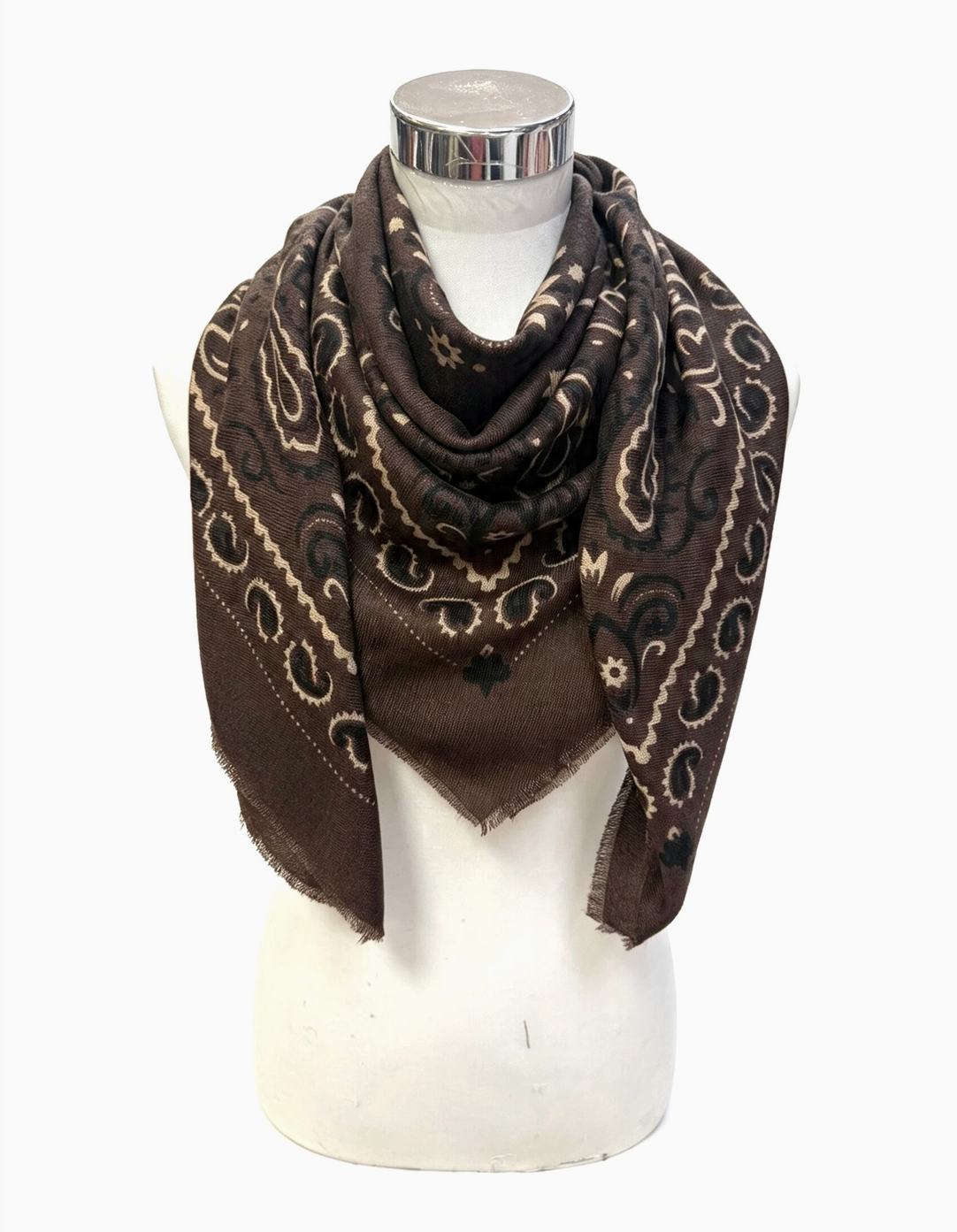 Large Bandana Scarf-Beige