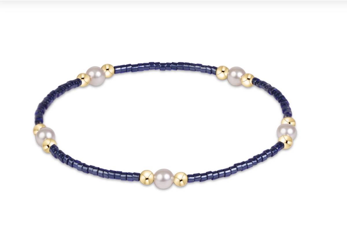 hope purpose pearl bracelet-navy