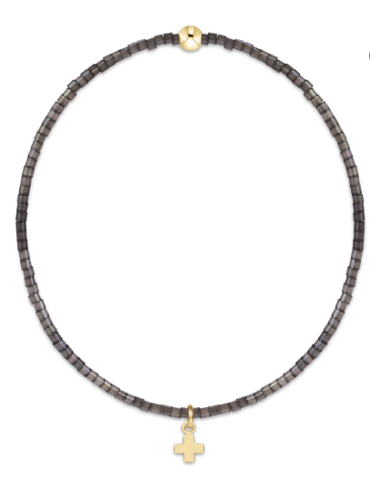 hope classic moonlight bracelet- signature cross small gold charm