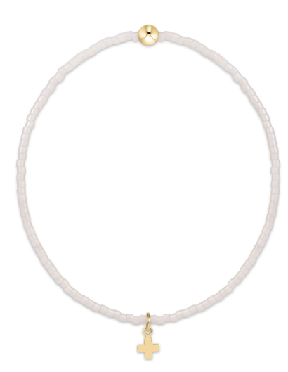 hope classic milkshake bracelet- signature cross small gold charm
