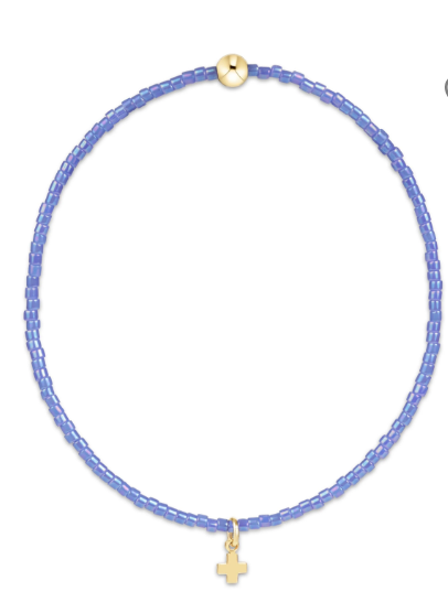 hope classic bright blue bracelet- signature cross small gold charm