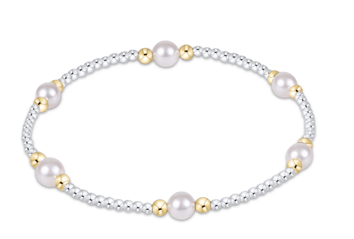 Purpose pearl 5mm mixed metal bracelet
