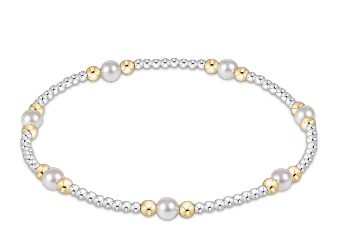 Purpose Pearl 4mm mixed metal bracelet