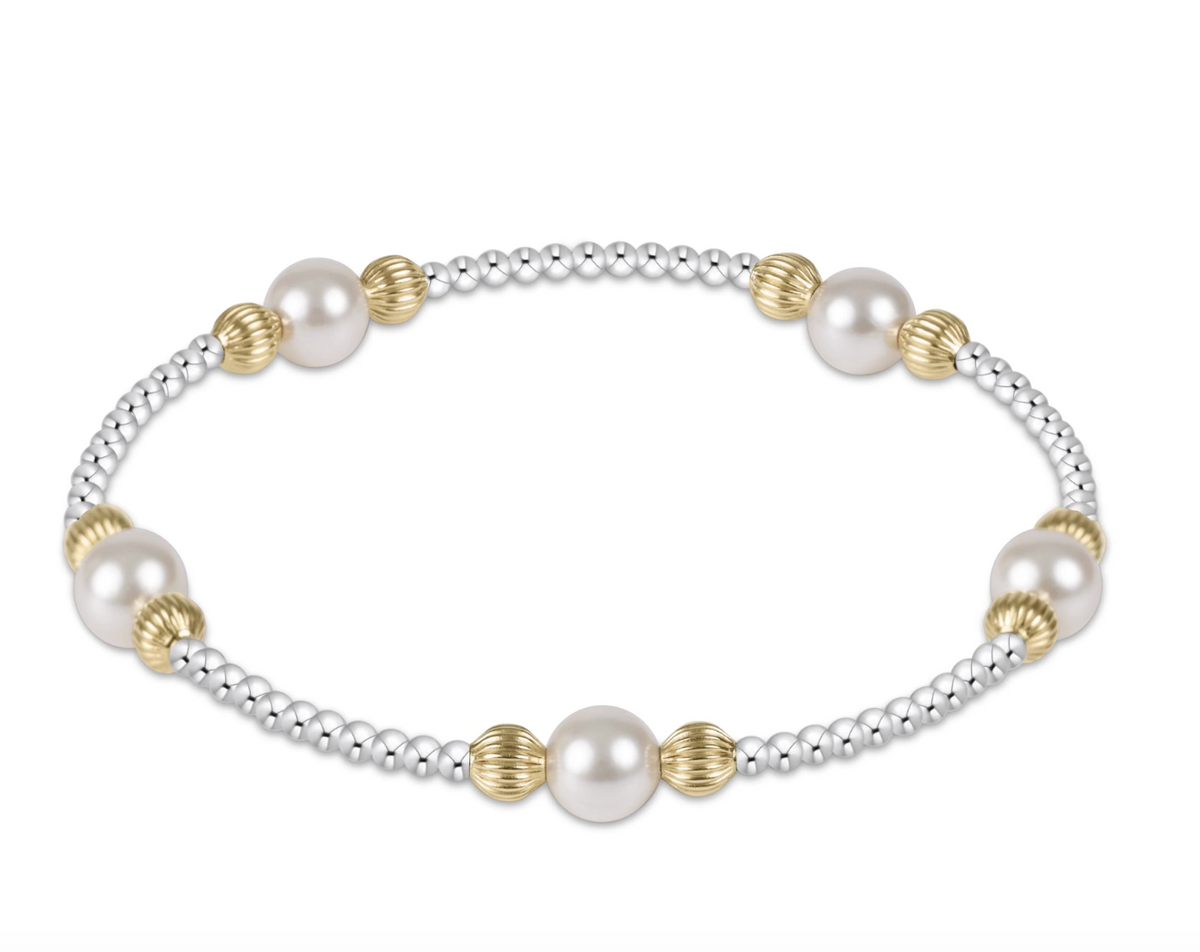 Purpose pearl 6mm dignity mixed metal bracelet
