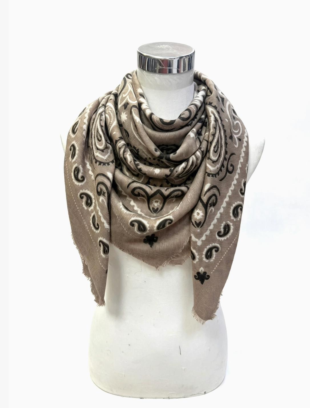 Large Bandana Scarf-Taupe