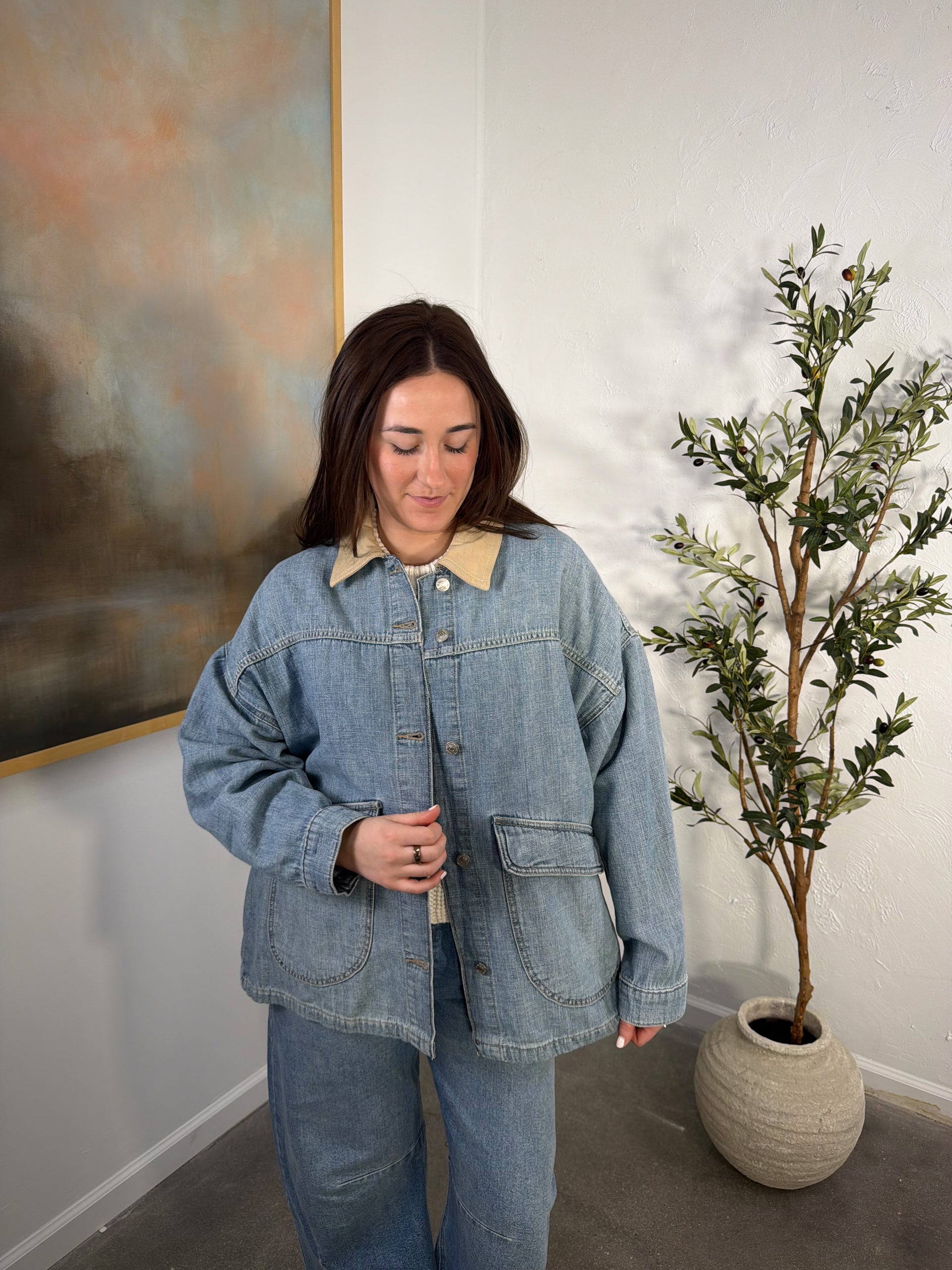 Lemon Oversized Denim Jacket