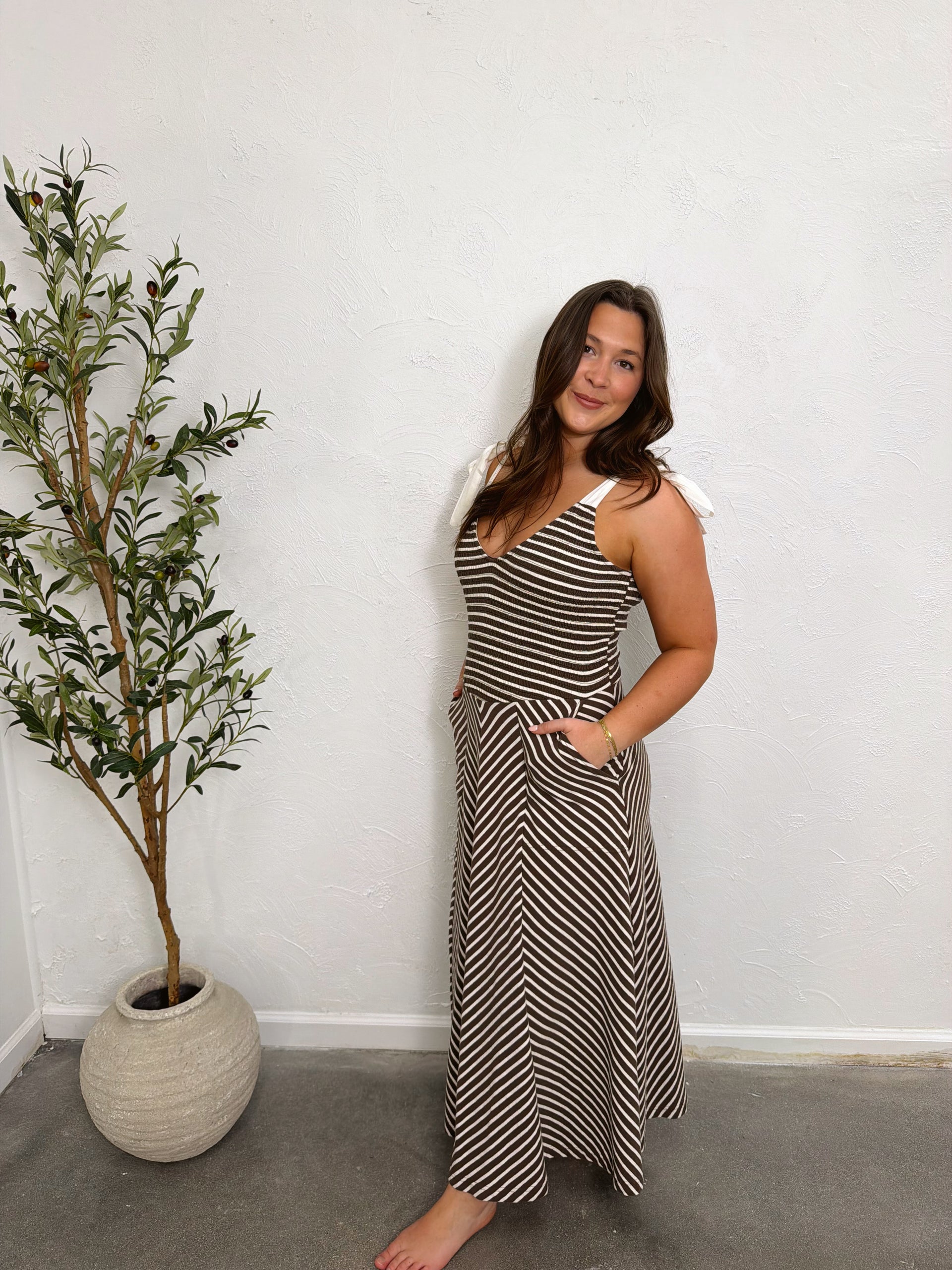 Cecelia Midi Dress Coconut Milk Combo