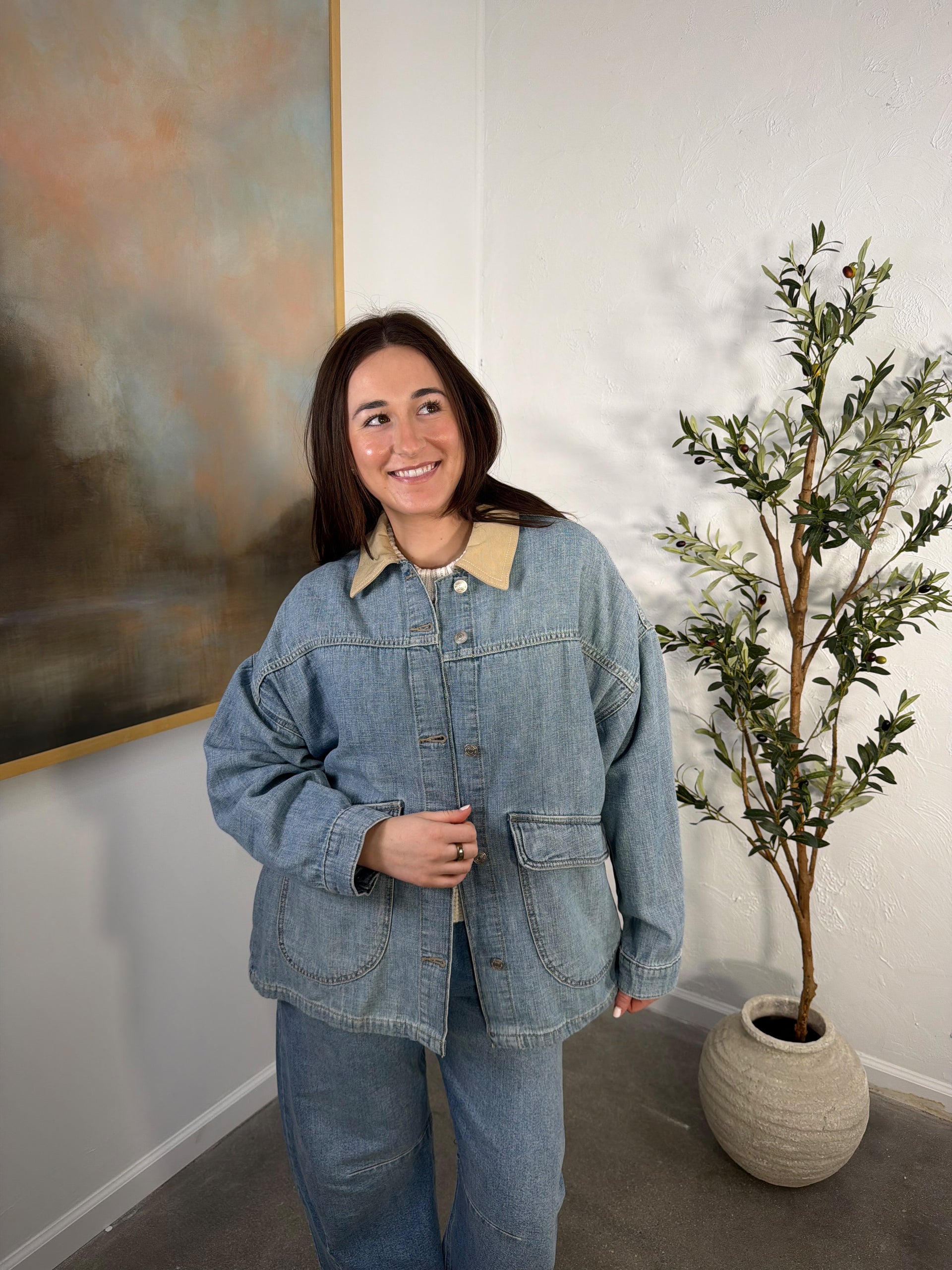 Lemon Oversized Denim Jacket